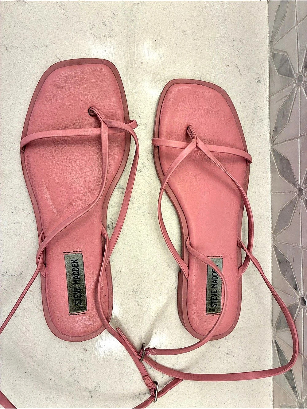 STEVE MADDEN Agree Sandal Strappy Flat Sandals in Pink